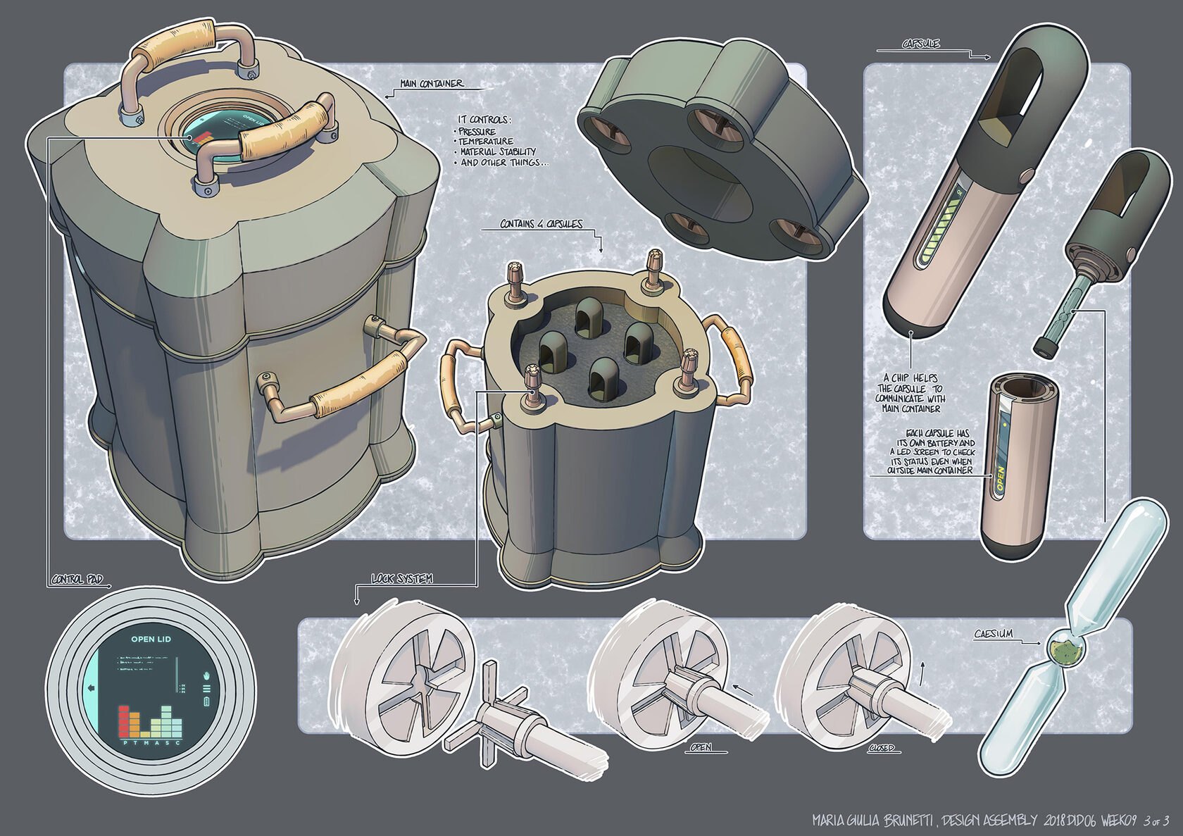 Hazmat container concept art Giulia Brunetti
