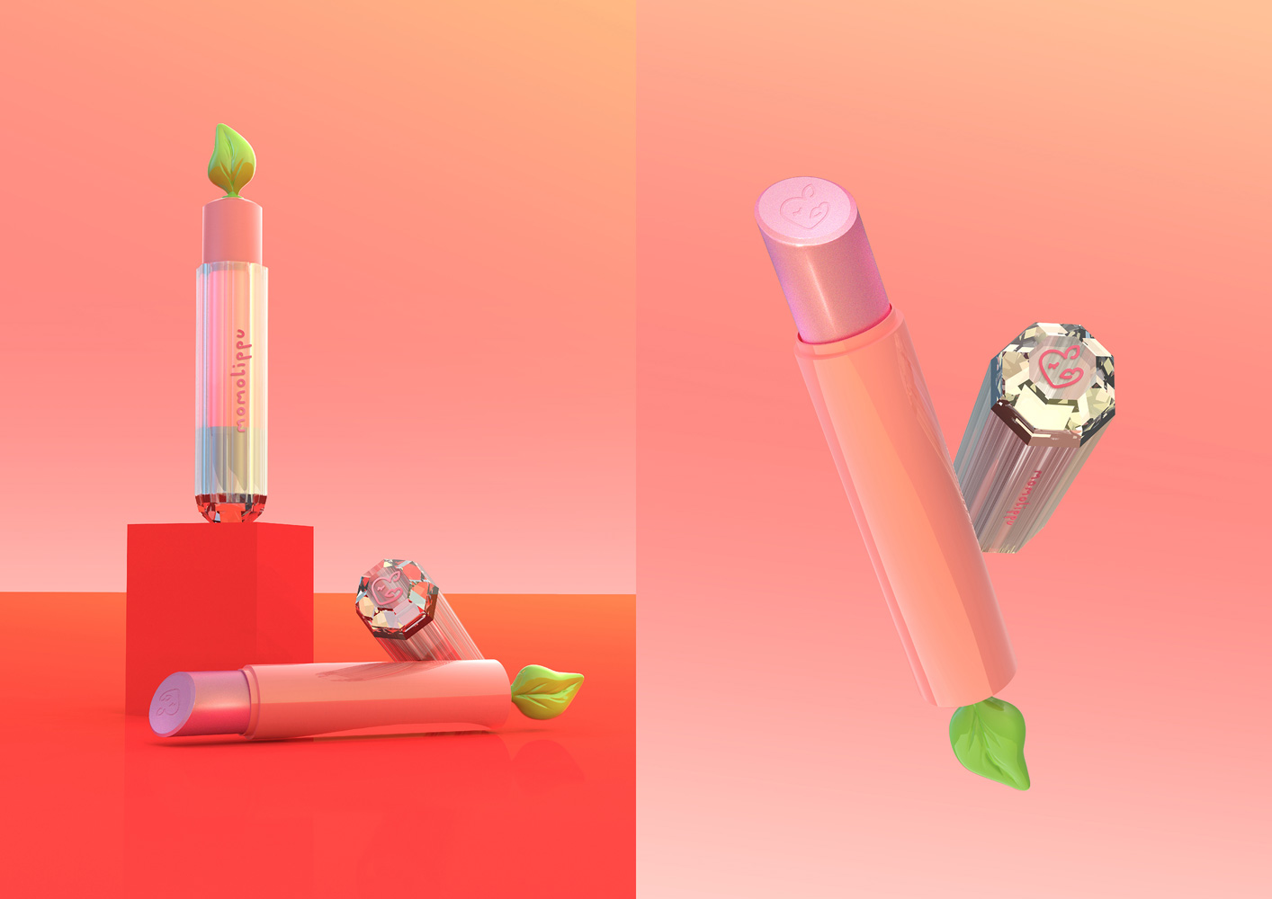 Momolippu - young cosmetic collection design project - lipstick
