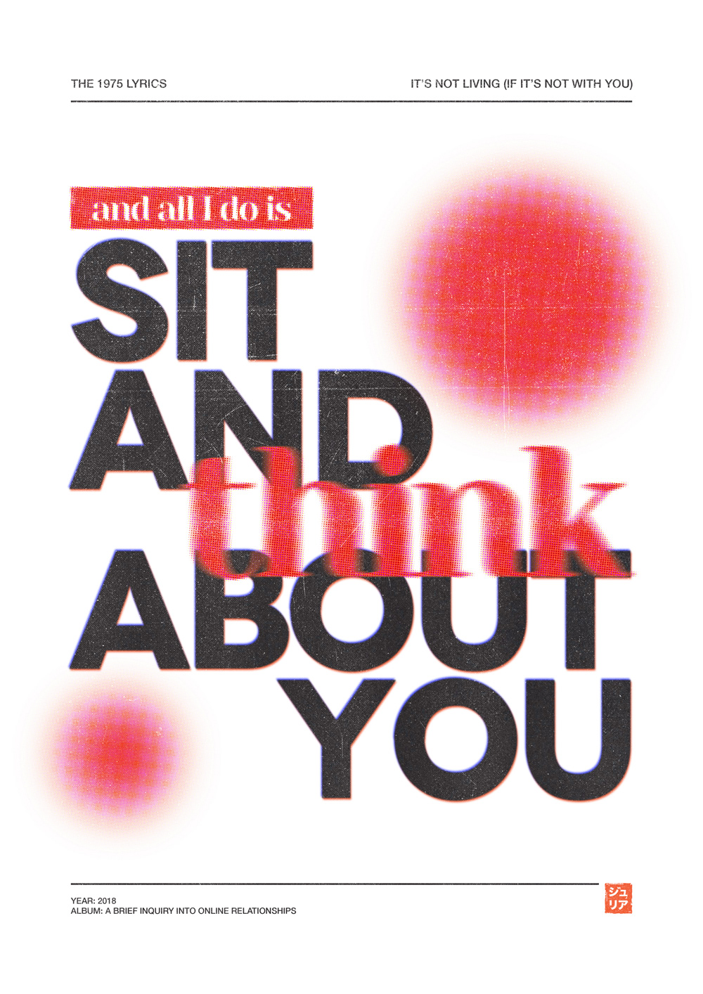 The 1975 - retro lyrics poster design