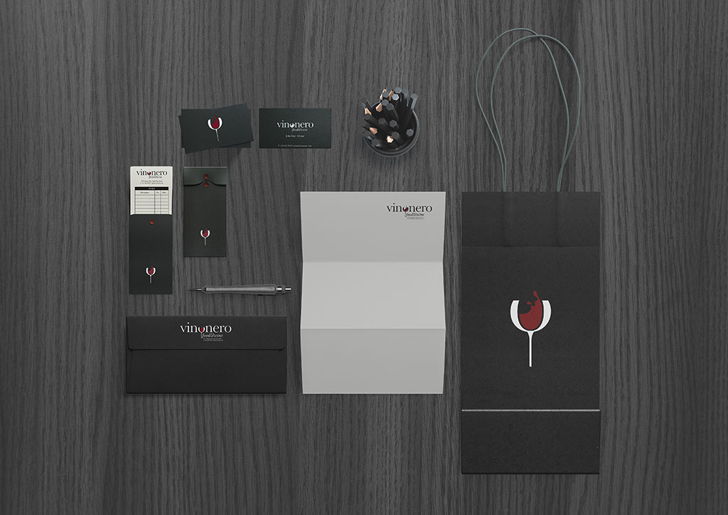 Vinonero - food and beverage design project - brand identity